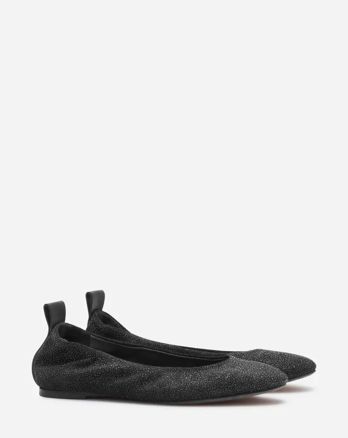 The Glittery Suede Ballerina Flat Black Women Lanvin Ballerinas