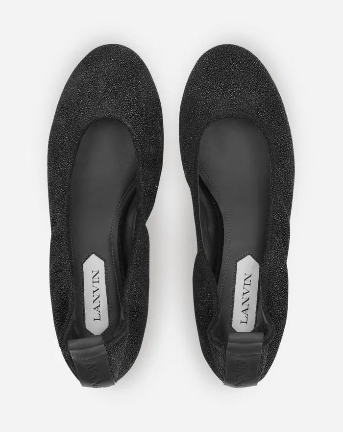The Glittery Suede Ballerina Flat Black Women Lanvin Ballerinas