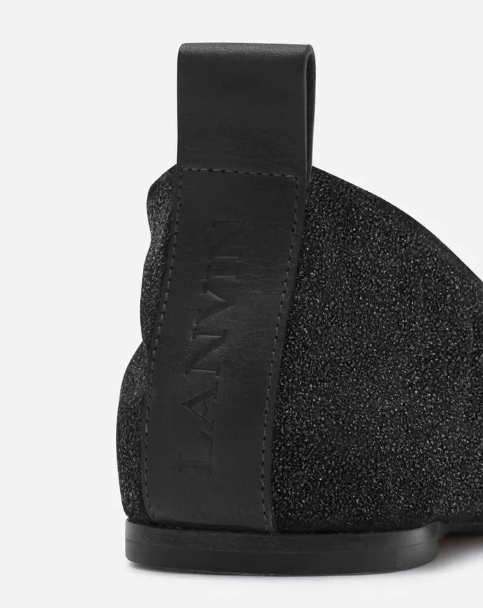 The Glittery Suede Ballerina Flat Black Women Lanvin Ballerinas