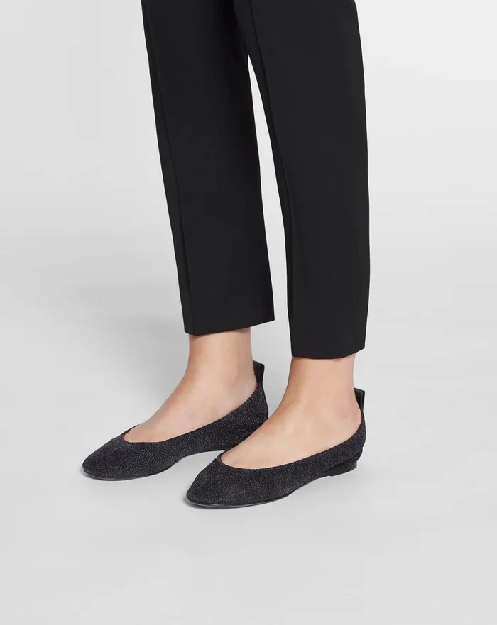 The Glittery Suede Ballerina Flat Black Women Lanvin Ballerinas