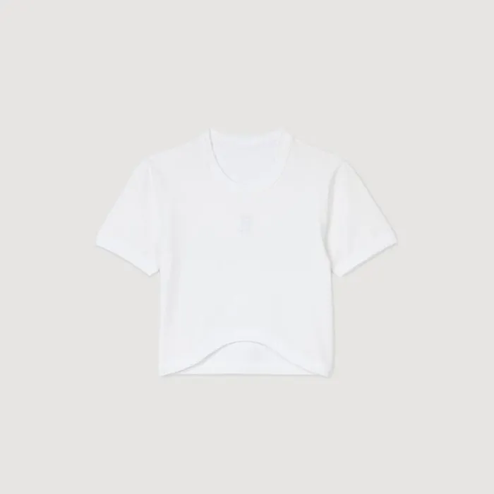 Tops and Shirts Women SANDRO Cropped Tshirt White