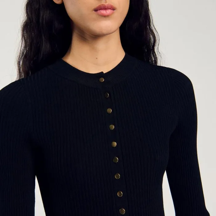 Tops and Shirts Women SANDRO Knit Bodysuit Black