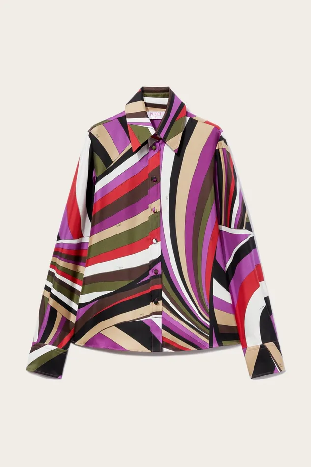 Tops And Shirts Women PUCCI IridePrint SilkTwill Shirt