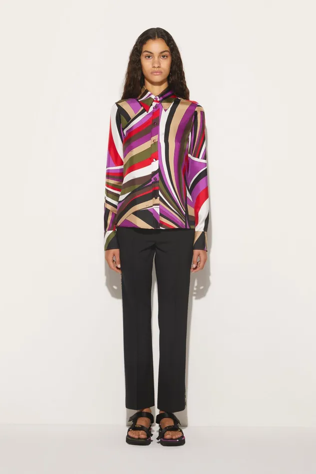 Tops And Shirts Women PUCCI IridePrint SilkTwill Shirt