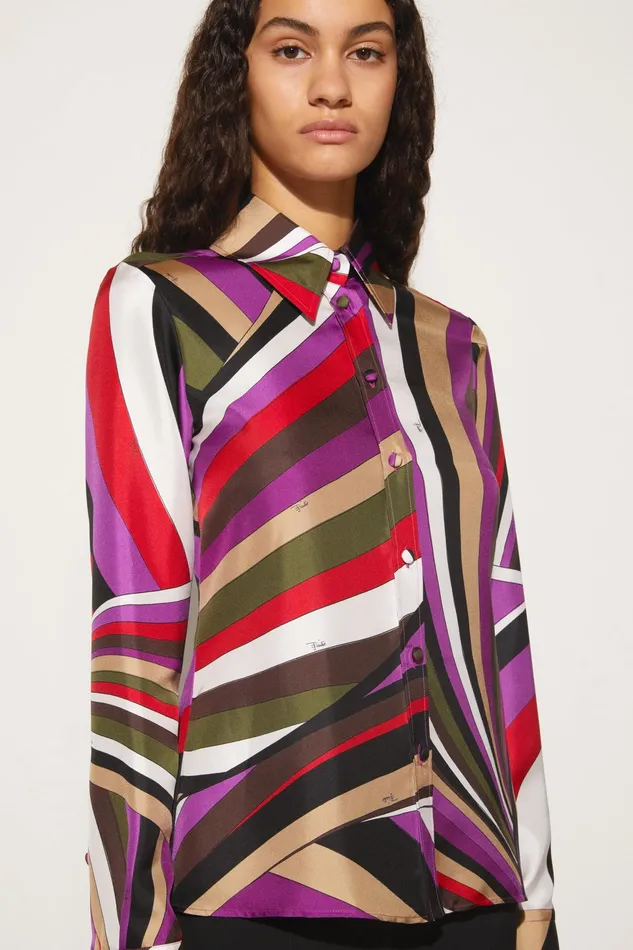 Tops And Shirts Women PUCCI IridePrint SilkTwill Shirt