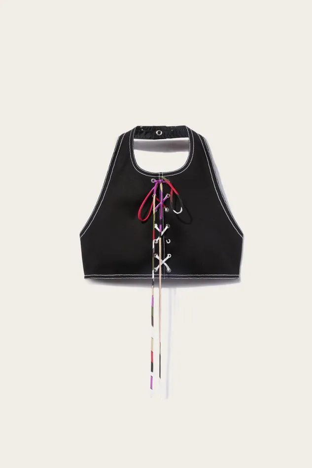 Tops And Shirts Women PUCCI LaceUp Crop Top
