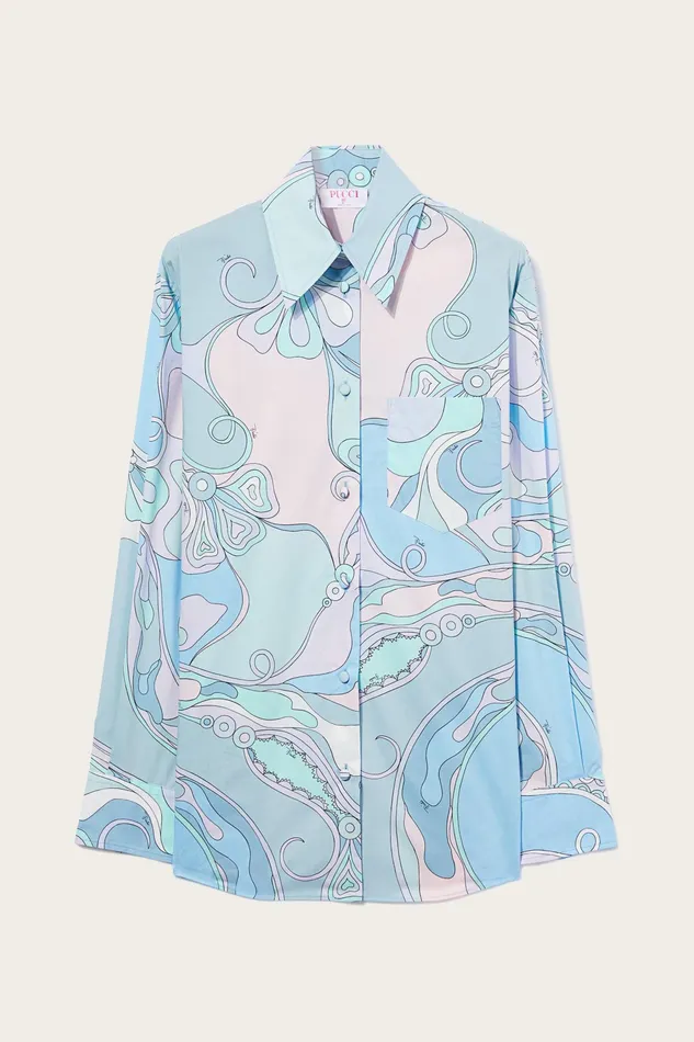 Tops And Shirts Women PUCCI OrchideePrint Cotton Shirt