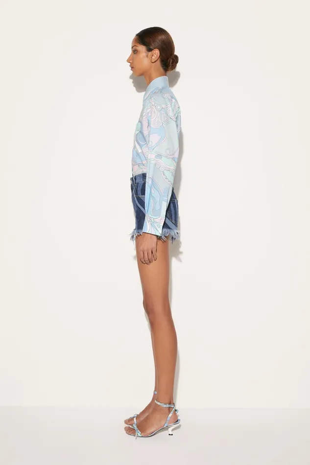 Tops And Shirts Women PUCCI OrchideePrint Cotton Shirt