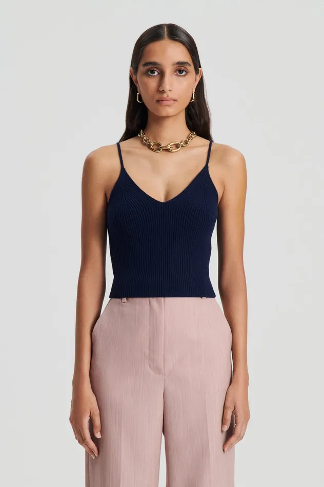 Tops CASHMERE CAMISOLE NAVY X Scanlan Theodore Women