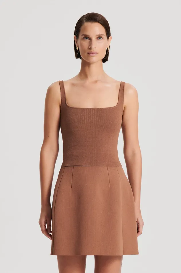 Tops CREPE KNIT SQUARE CAMISOLE SPICE Scanlan Theodore Women