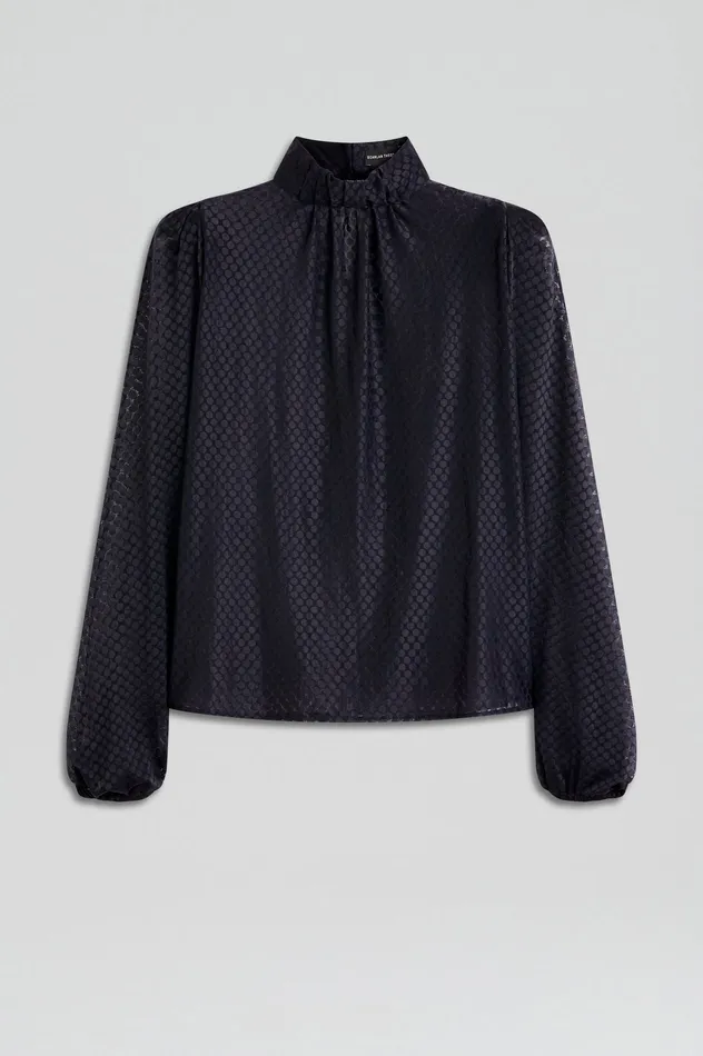 Tops Scanlan Theodore Women FRENCH LACE BLOUSE NAVY Tops Scanlan Theodore Women FRENCH LACE BLOUSE NAVY