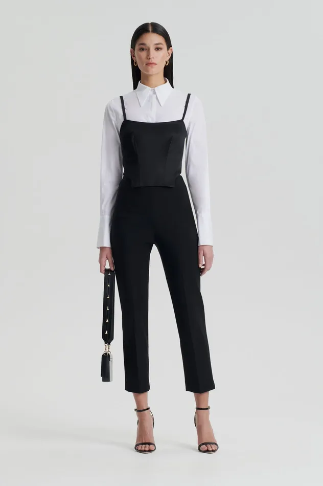 Tops Scanlan Theodore Women SATIN BUSTIER BLACK