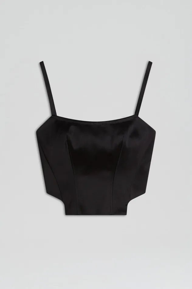 Tops Scanlan Theodore Women SATIN BUSTIER BLACK