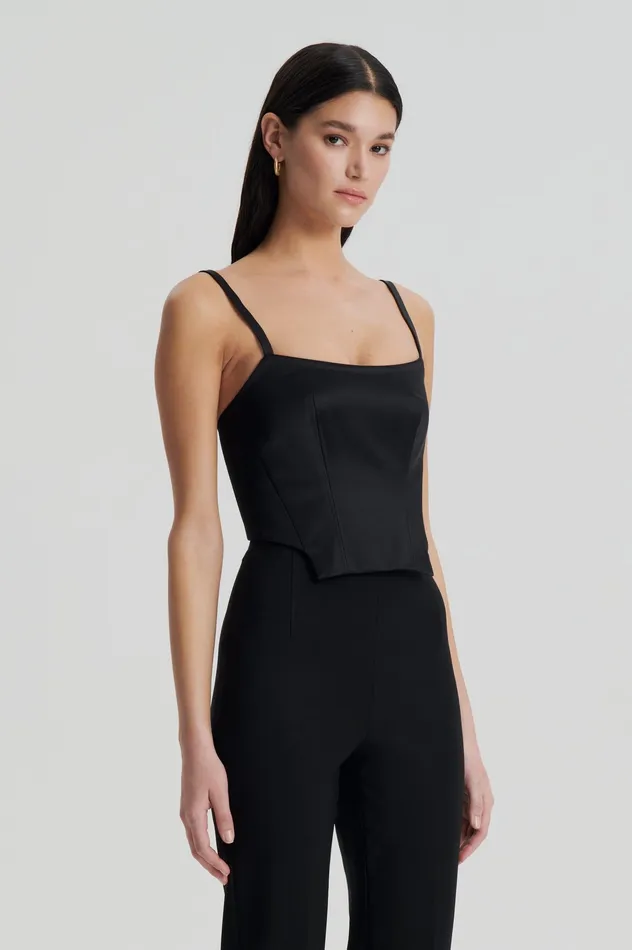 Tops Scanlan Theodore Women SATIN BUSTIER BLACK