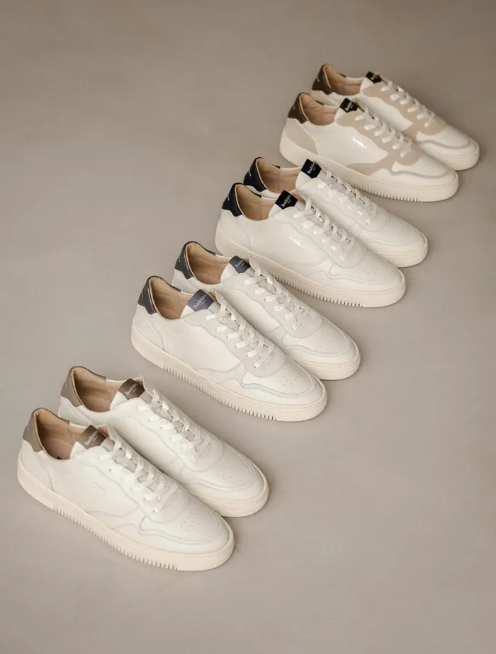 Travis Off White and Taupe Men Bobbies Sneakers Travis Off White and Taupe Men Bobbies Sneakers