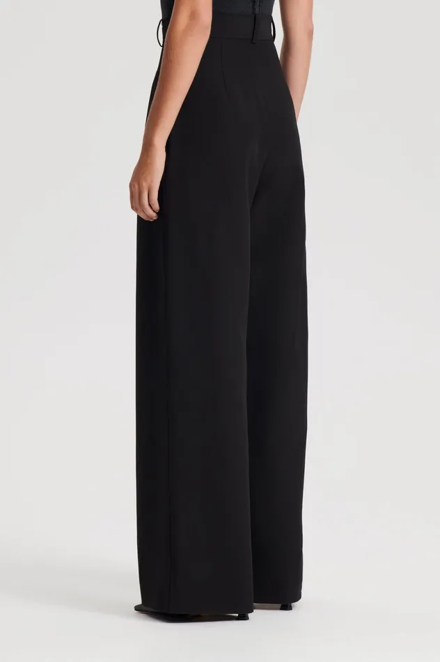 Trousers Scanlan Theodore Women PLEAT DRAPE LEG TROUSER BLACK
