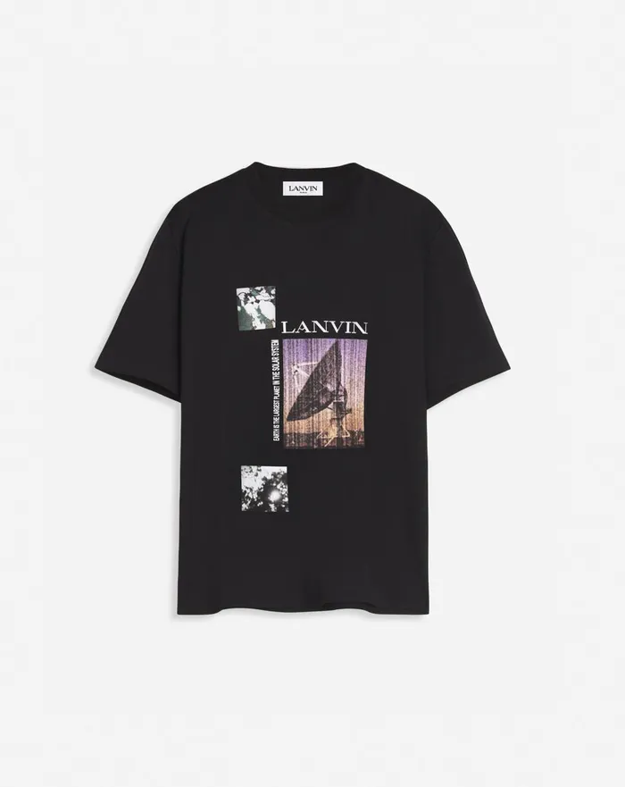 Unisex Printed Tshirt Black Men Lanvin Tshirts and Polos
