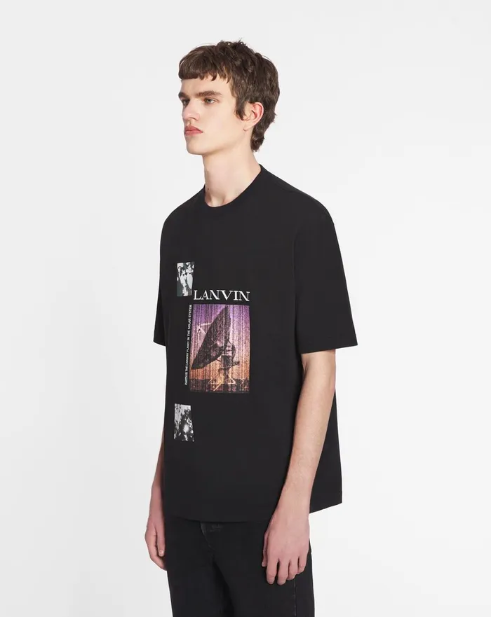 Unisex Printed Tshirt Black Men Lanvin Tshirts and Polos Unisex Printed Tshirt Black Men Lanvin Tshirts and Polos