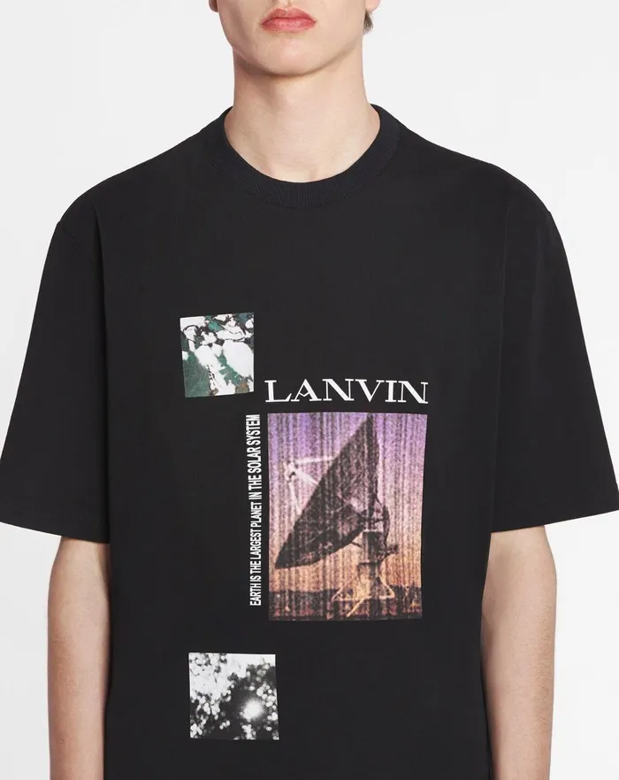 Unisex Printed Tshirt Black Men Lanvin Tshirts and Polos Unisex Printed Tshirt Black Men Lanvin Tshirts and Polos