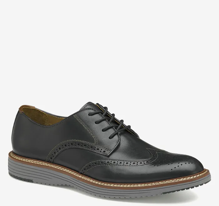 Upton Wingtip Black Full Grain Shoes Johnston and Murphy Men