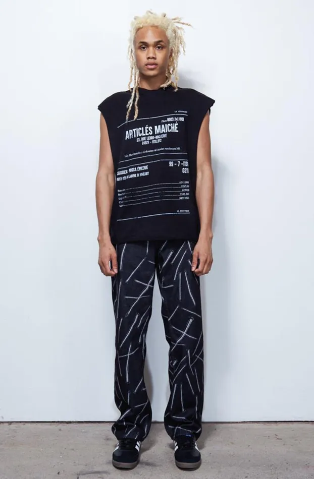 Vests Men Jaded London Black Receipt Print Vest