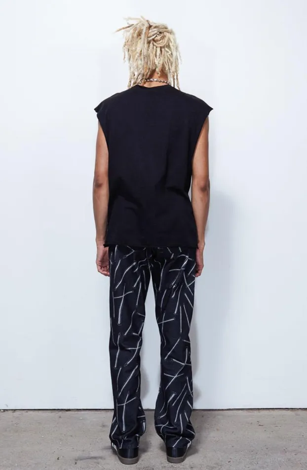 Vests Men Jaded London Black Receipt Print Vest