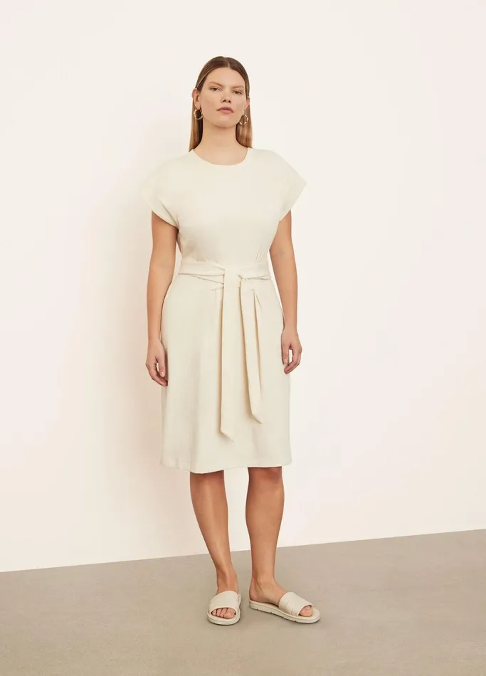 Vince Dresses Women Short Sleeve TieWaist Dress Pampas