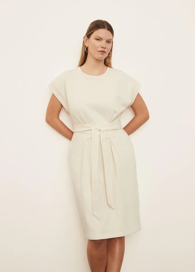 Vince Dresses Women Short Sleeve TieWaist Dress Pampas