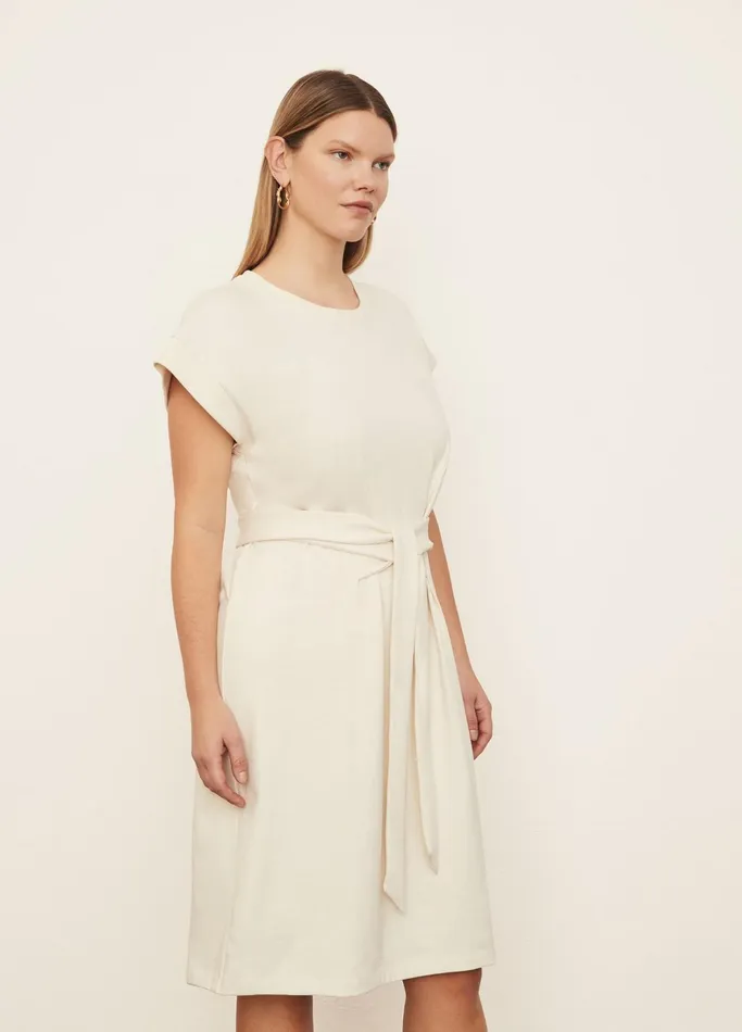 Vince Dresses Women Short Sleeve TieWaist Dress Pampas