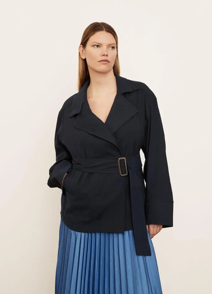 Vince Extended Sizes Women Utility Jacket Coastal Blue