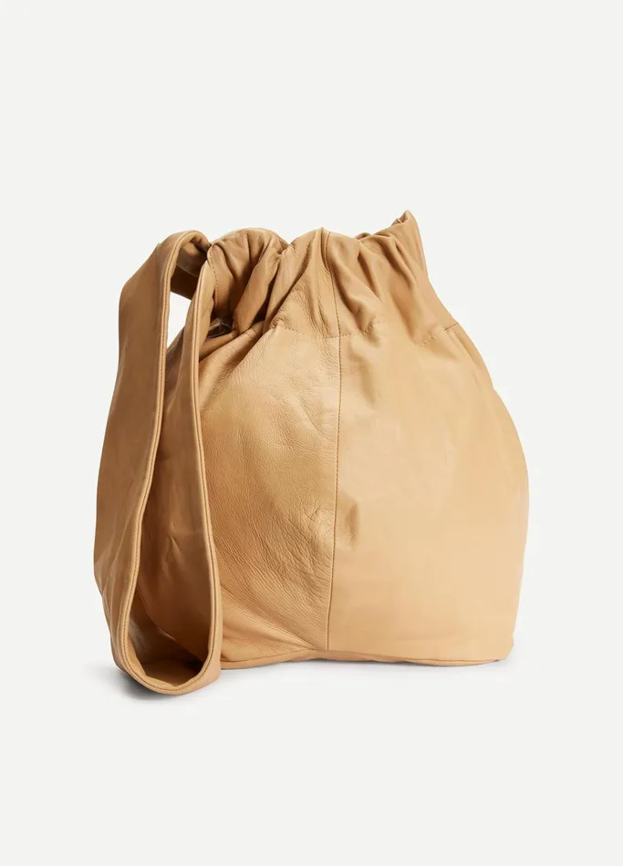 Vince Handbags Women Leather Pouch Bag Caramel