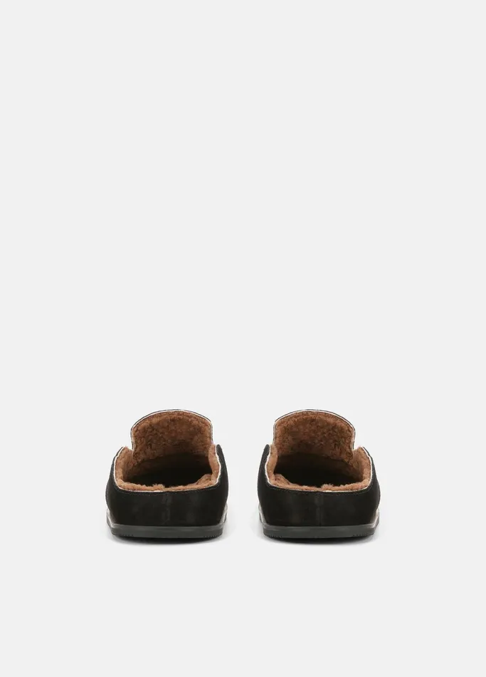 Vince Loafers and LaceUps Men Decker ShearlingLined Suede Clog Black