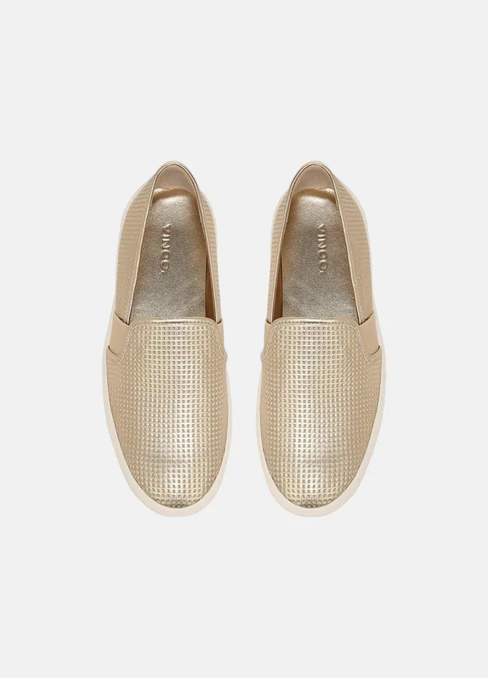 Vince Loafers and Mules Women Blair Perforated Leather Sneaker Champagne