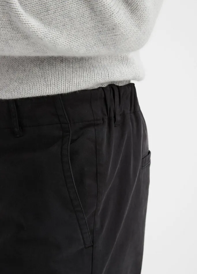 Vince Pants and Shorts Men Sueded Twill Garment Dye Pant Washed Soft Black