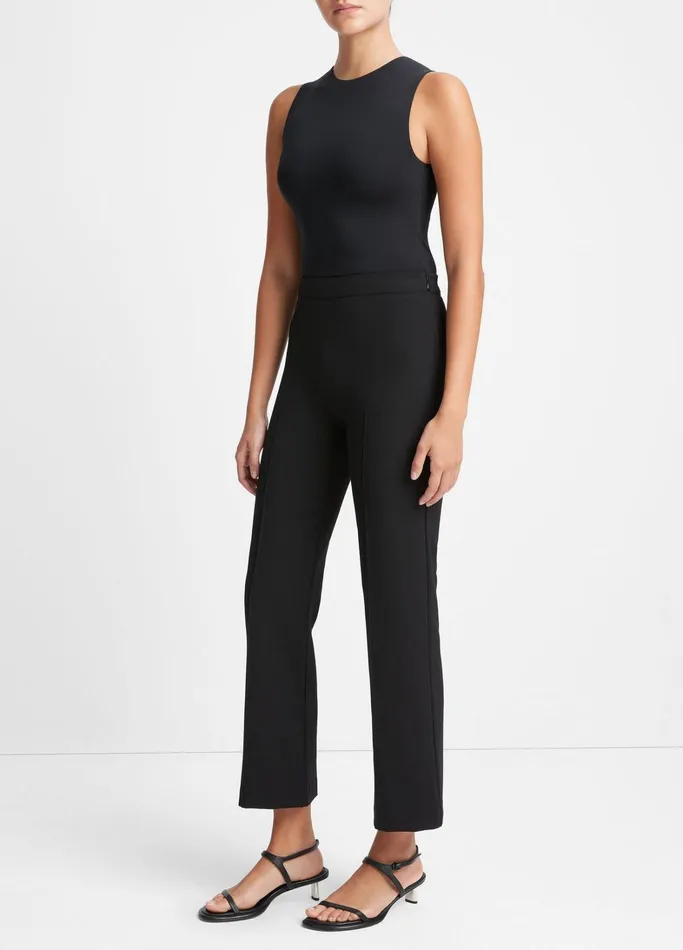 Vince Pants and Shorts Women MidRise Pintuck Crop Flare Pant Black