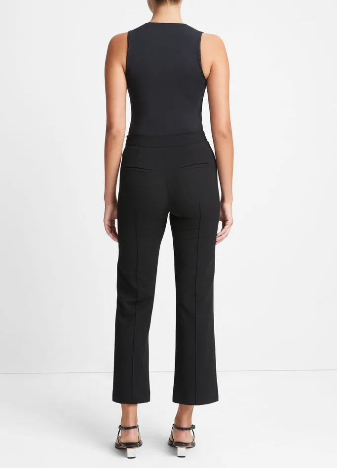 Vince Pants and Shorts Women MidRise Pintuck Crop Flare Pant Black