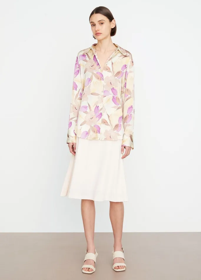Vince Shirts and Tops Women Nouveau Magnolia Silk Relaxed Shirt Sun Dew