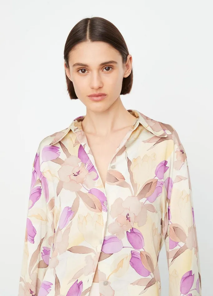 Vince Shirts and Tops Women Nouveau Magnolia Silk Relaxed Shirt Sun Dew