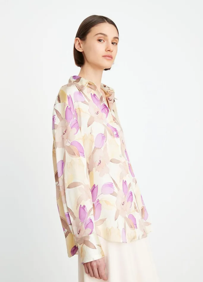 Vince Shirts and Tops Women Nouveau Magnolia Silk Relaxed Shirt Sun Dew