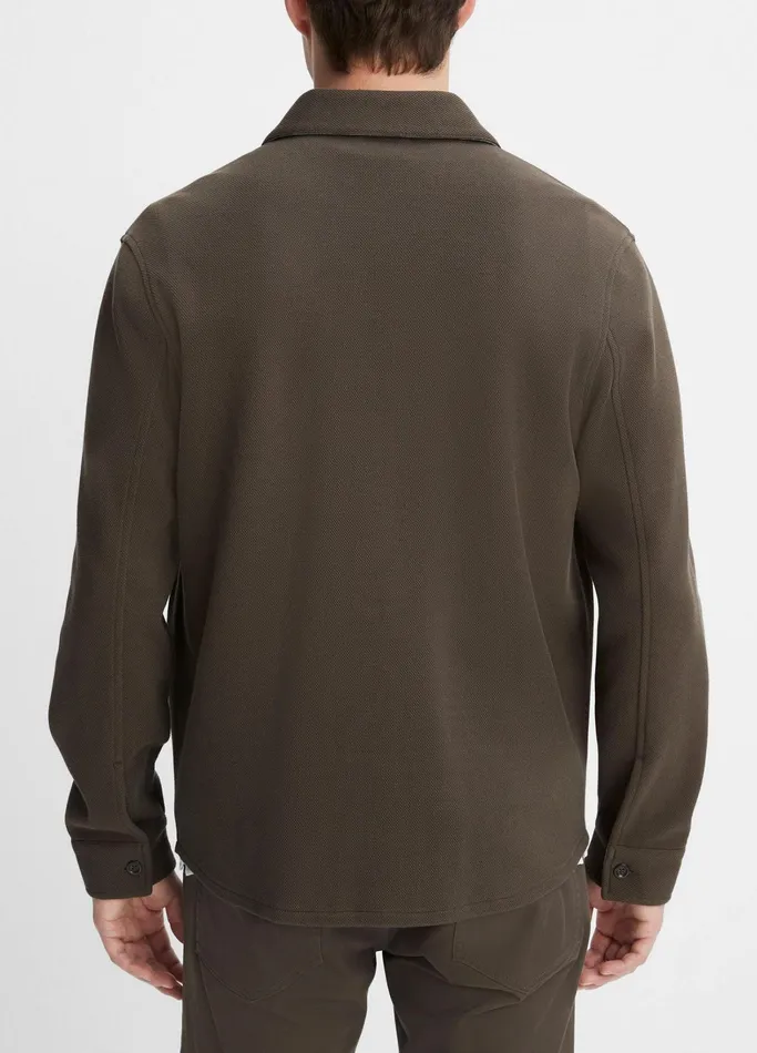 Vince Shirts Men DoubleKnit Piqu Shirt Jacket Frogheather Grey