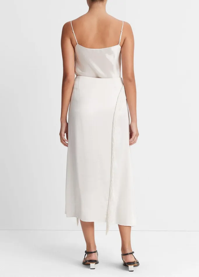 Vince Skirts Women Fringe Draped Asymmetric Skirt Sandstone