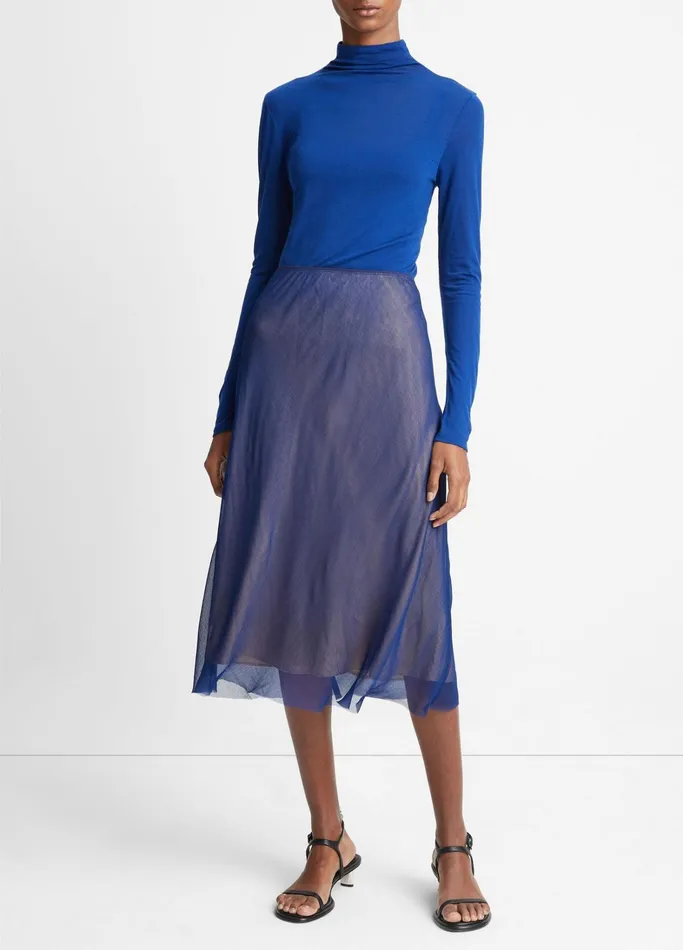 Vince Skirts Women Sheer Slip Skirt Dark Caspianchamois
