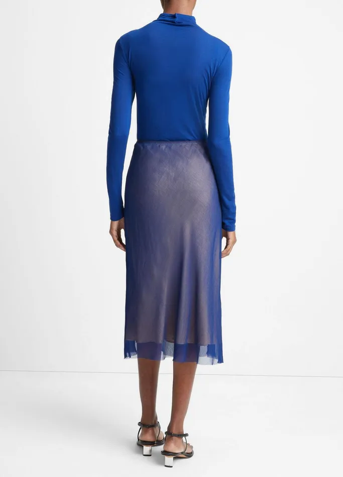 Vince Skirts Women Sheer Slip Skirt Dark Caspianchamois