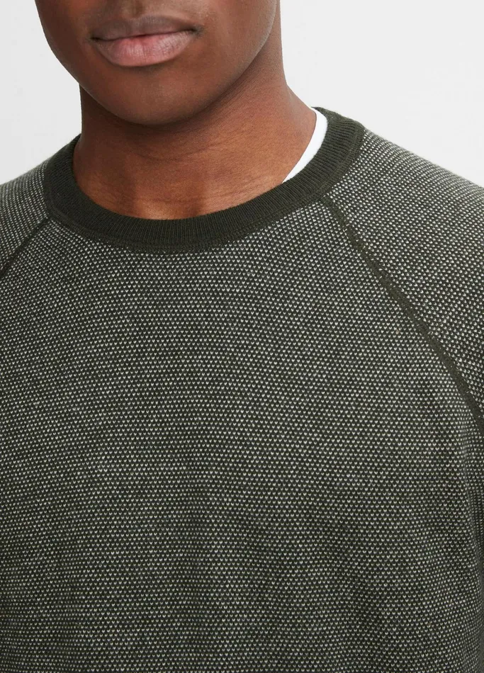 Vince Sweaters Men Birdseye Raglan Sweater Moss Greendeco Cream