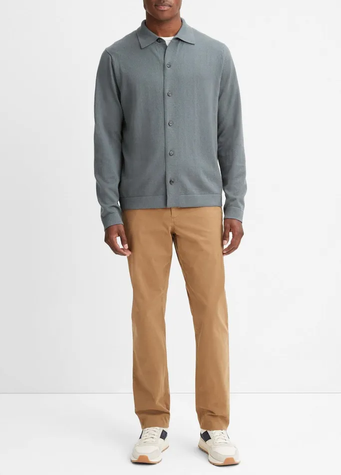 Vince Sweaters Men Merino ButtonFront Cardigan Dusty Teal