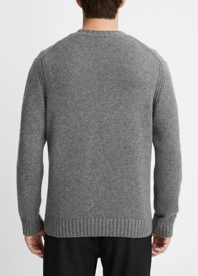 Vince Sweaters Men WoolCashmere Relaxed Crew Neck Sweater Medium Heather Grey