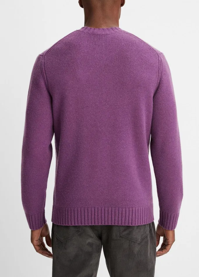 Vince Sweaters Men WoolCashmere Relaxed Crew Neck Sweater Purple Stone