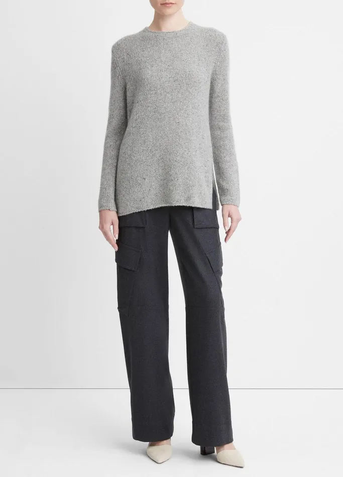 Vince Sweaters Women Cashmere CleanTrim Tunic Sweater Medium Grey