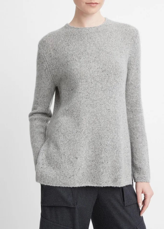 Vince Sweaters Women Cashmere CleanTrim Tunic Sweater Medium Grey