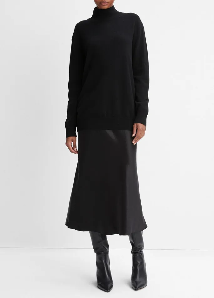 Vince Sweaters Women Cashmere Weekend Turtleneck Sweater Black